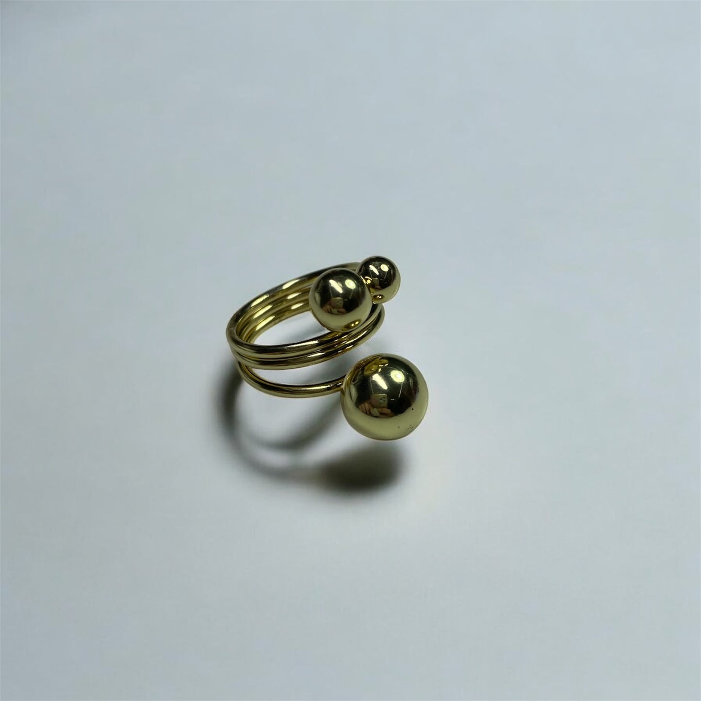 Anello 3 sfere in acciaio- misura 18 - fotografia nails