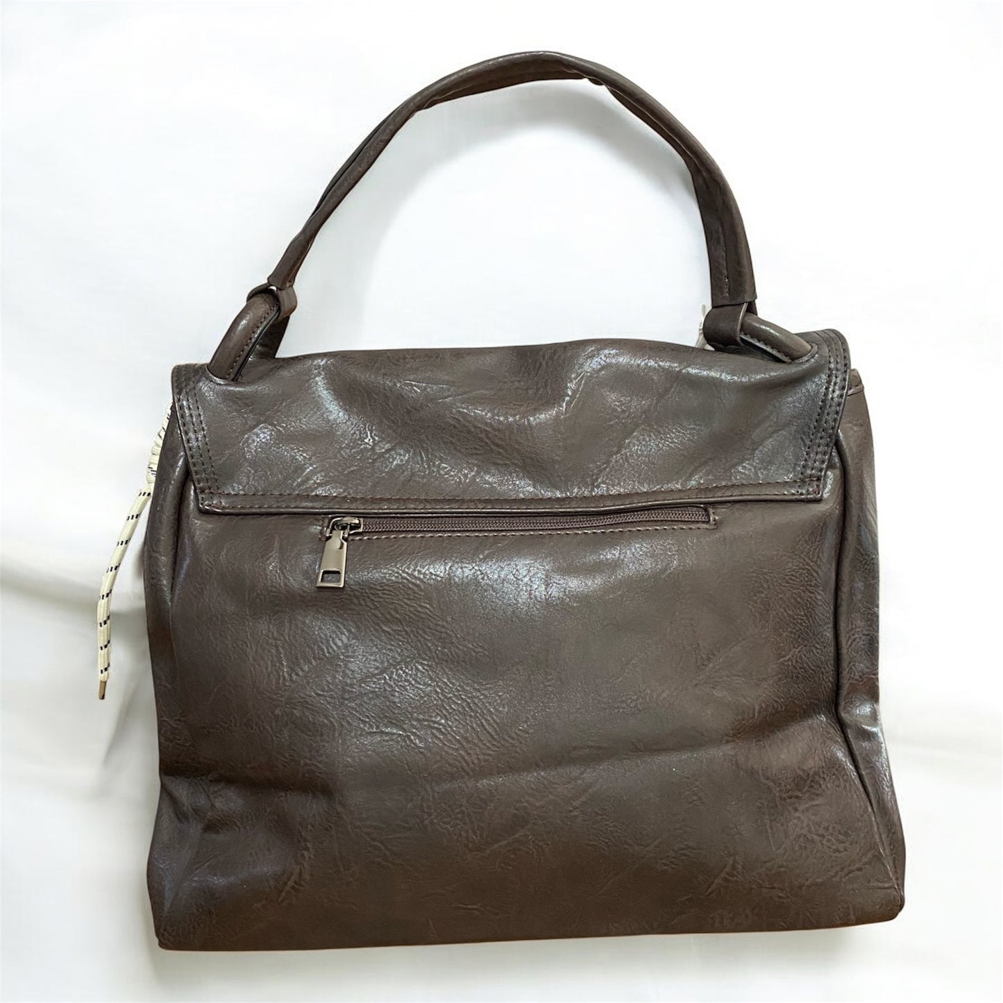 Borsa lembo con manico e tracolla , effetto invecchiato , morbida , capiente , casual