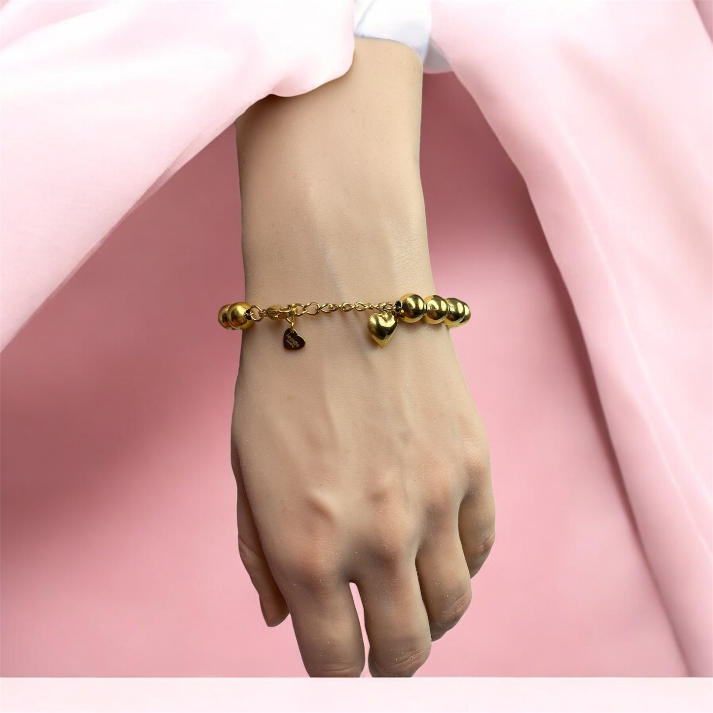 Bracciale bolle 8mm acciaio