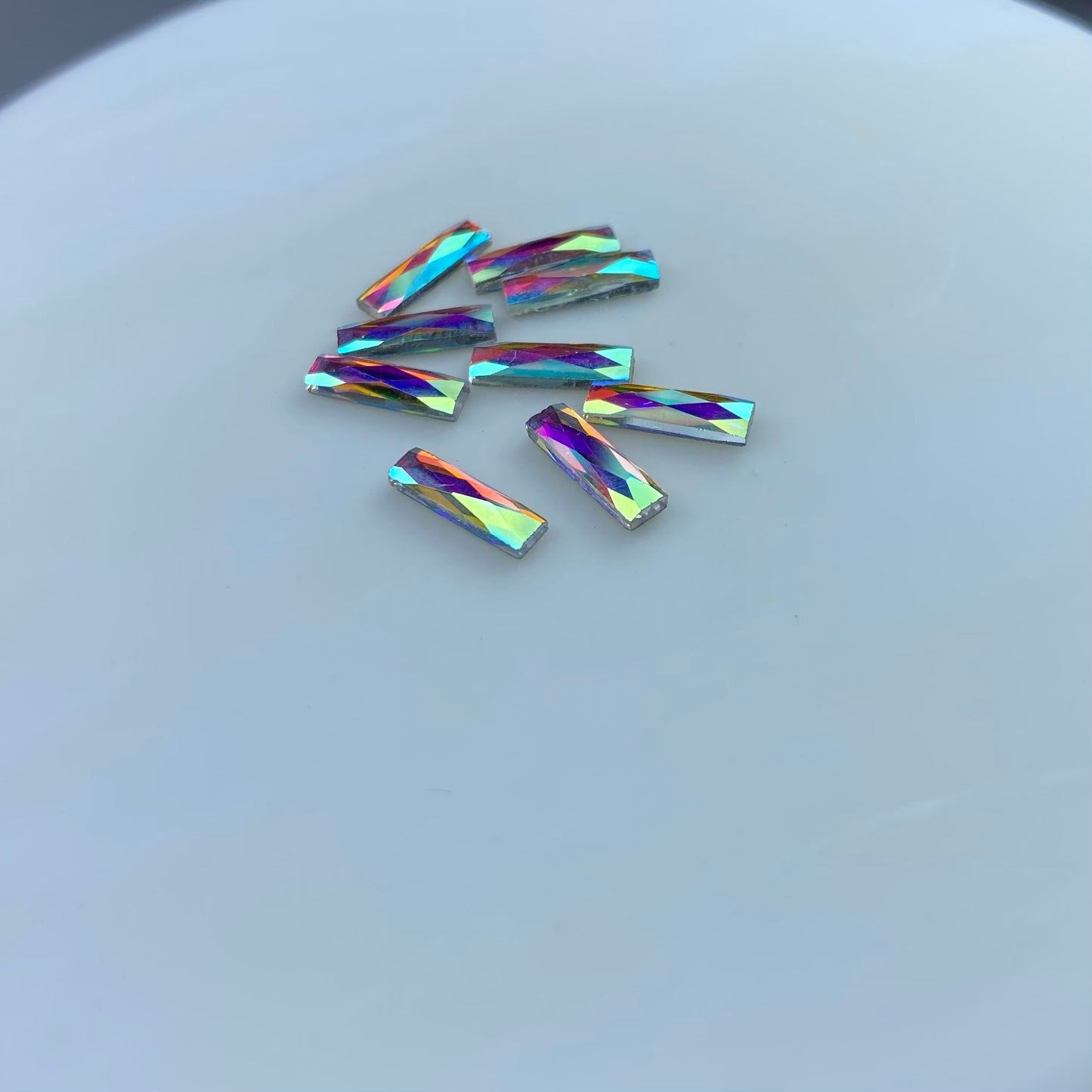 Strass Rettangolo lungo clear AB 15pz