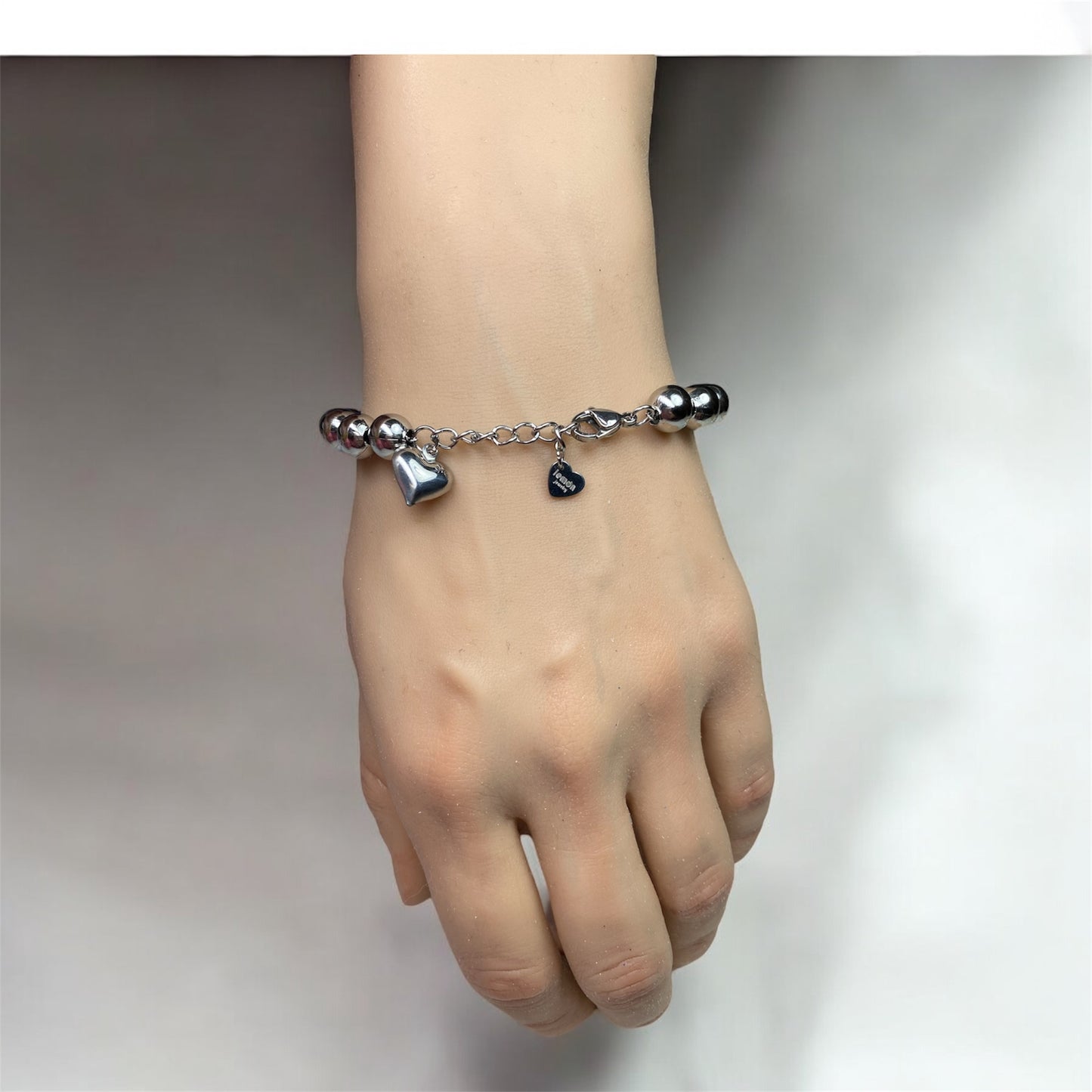Bracciale bolle 8mm acciaio