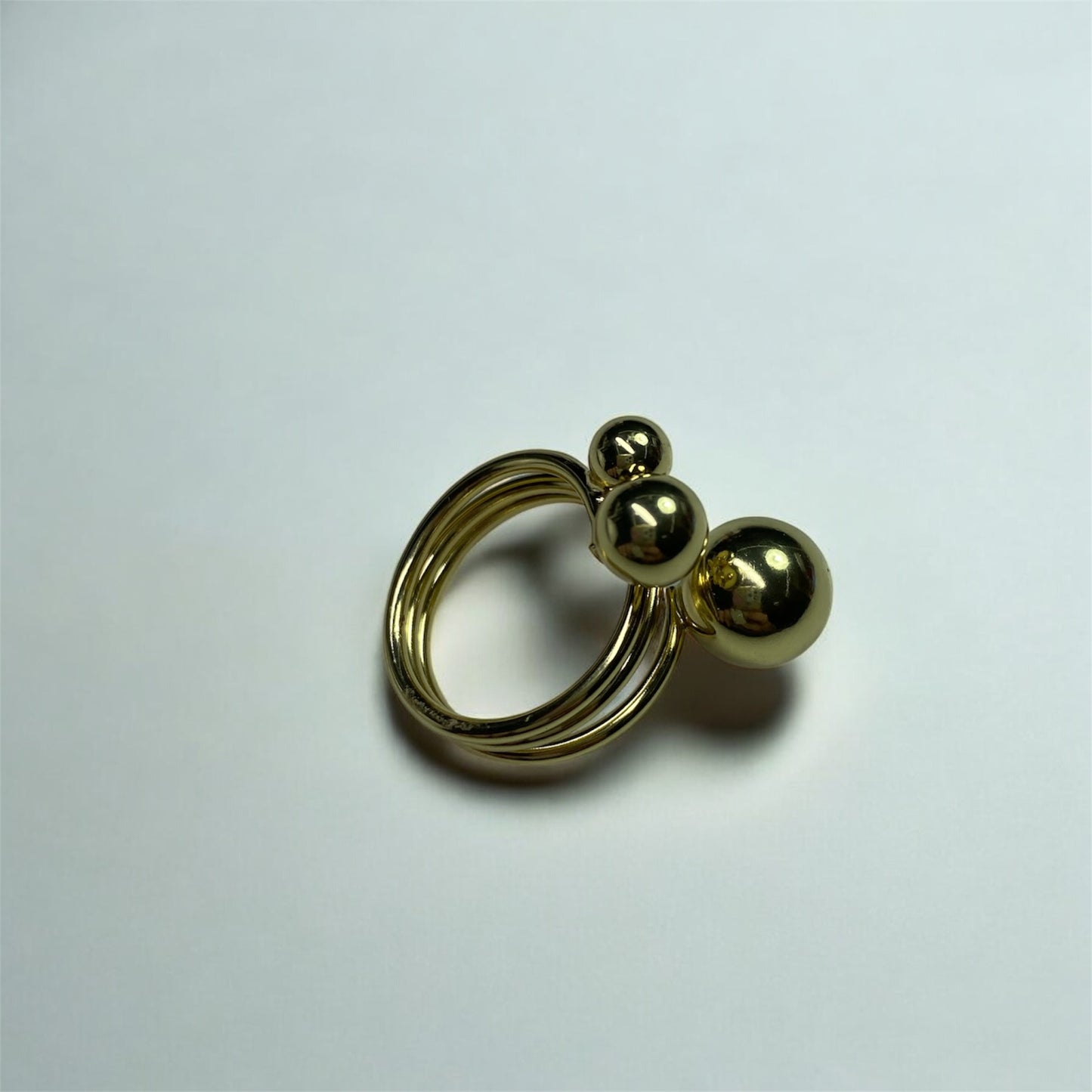 Anello 3 sfere in acciaio- misura 18 - fotografia nails