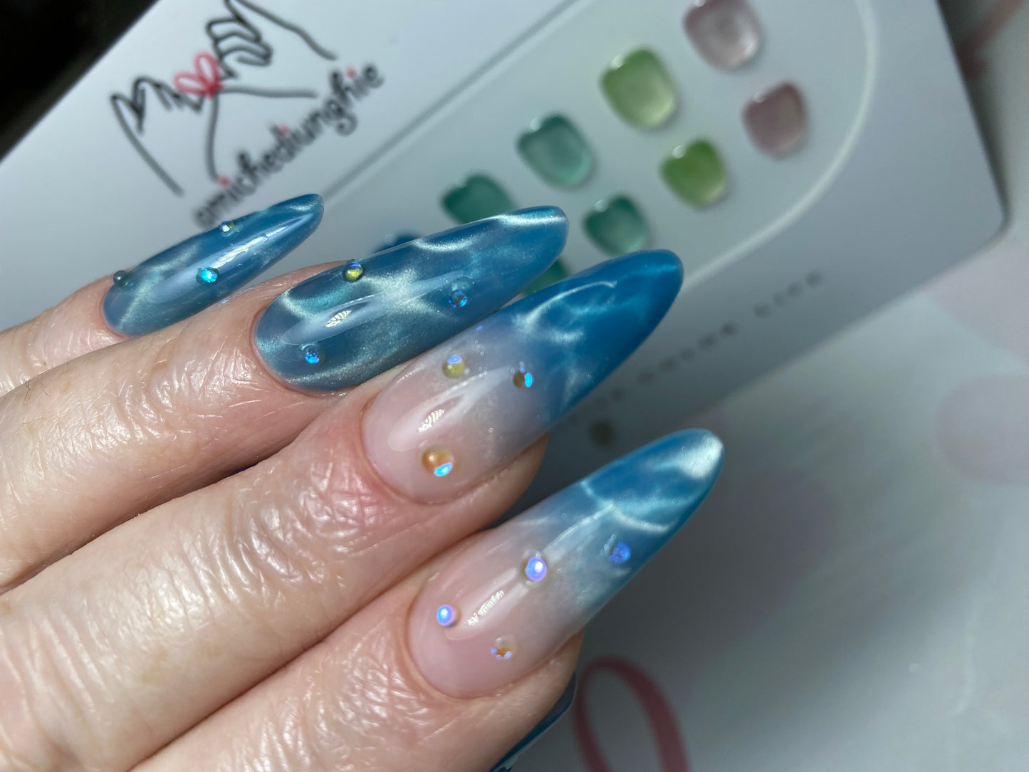 Aqua CatEye Collection gel polish magnetico 15ml - 9 pezzi