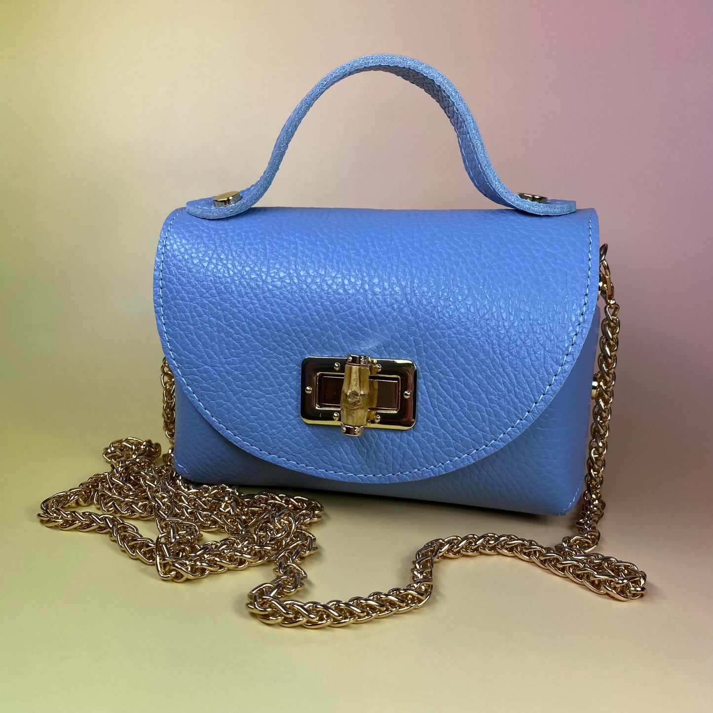 Borsa cestino con manico e tracolla-vera pelle
