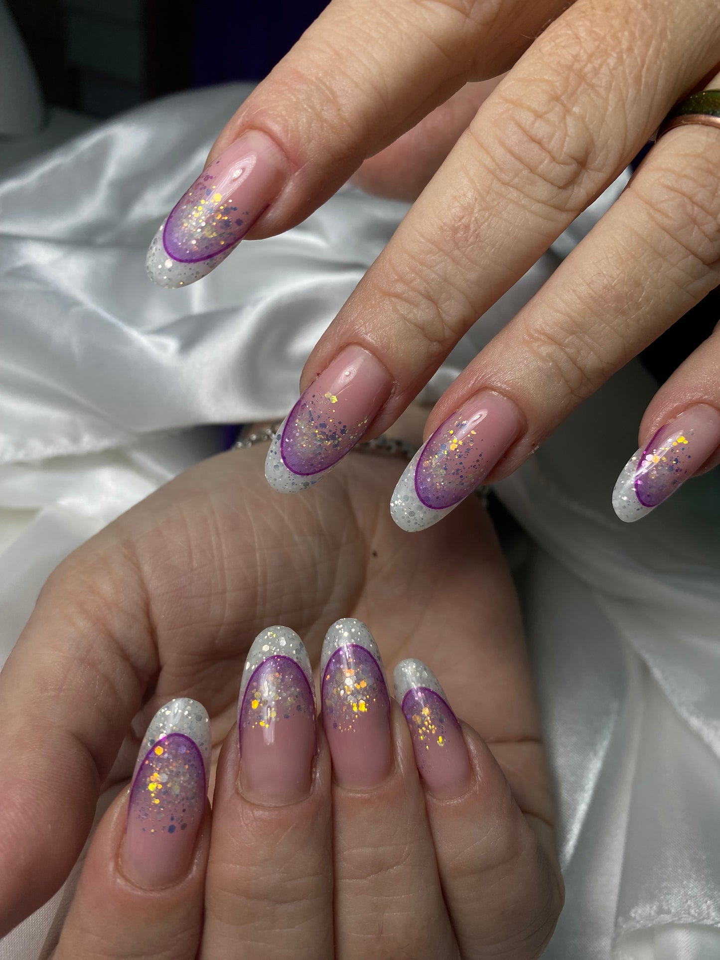 Nailart Adesivo Stickers french sfumato viola 2 conf