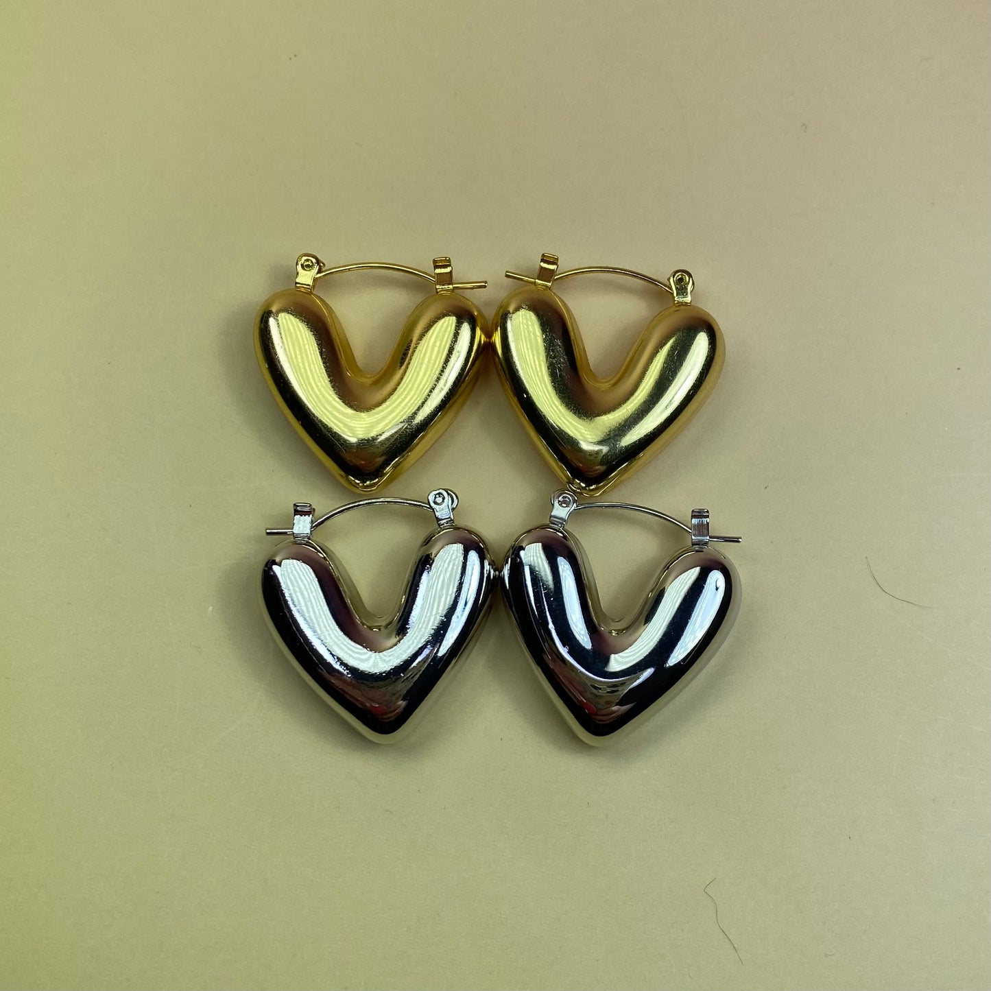 Orecchini cuore cicciottoso big - acciaio jewels