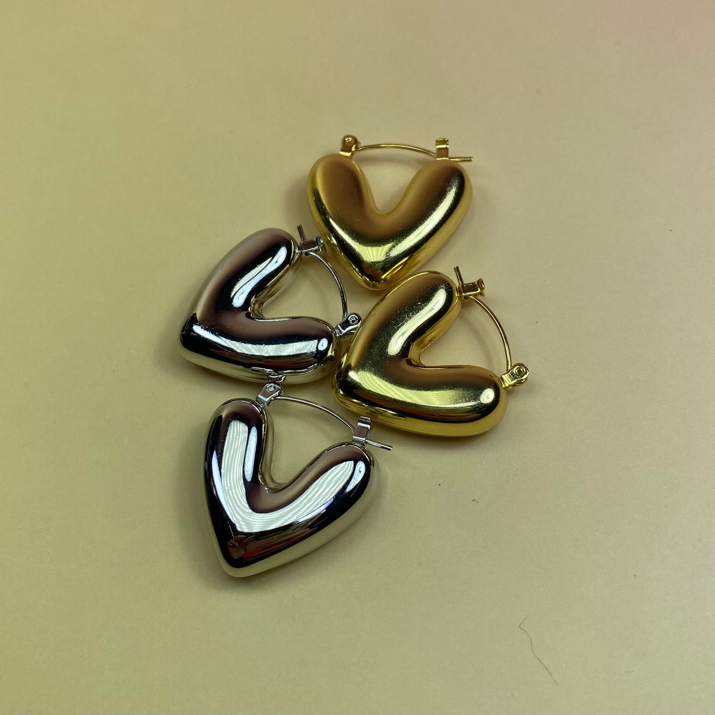 Orecchini cuore cicciottoso big - acciaio jewels