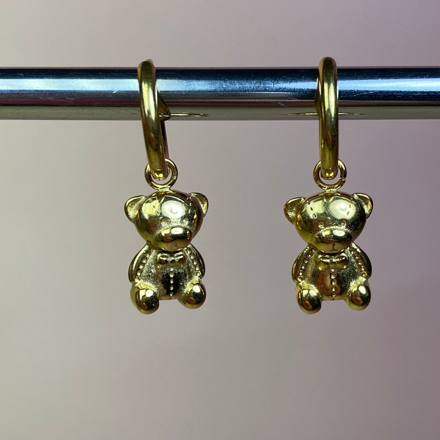 Orecchini orsetto cerchietto gold - acciaio jewels