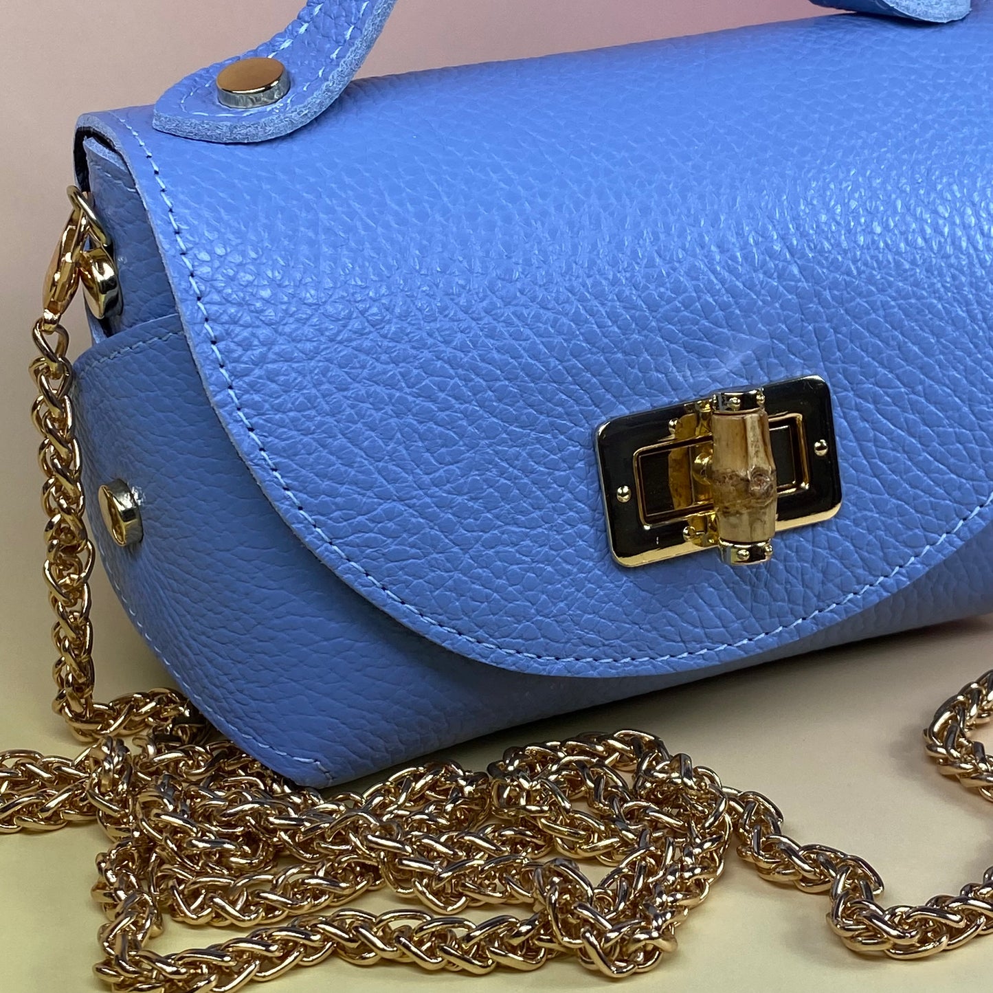 Borsa cestino con manico e tracolla-vera pelle
