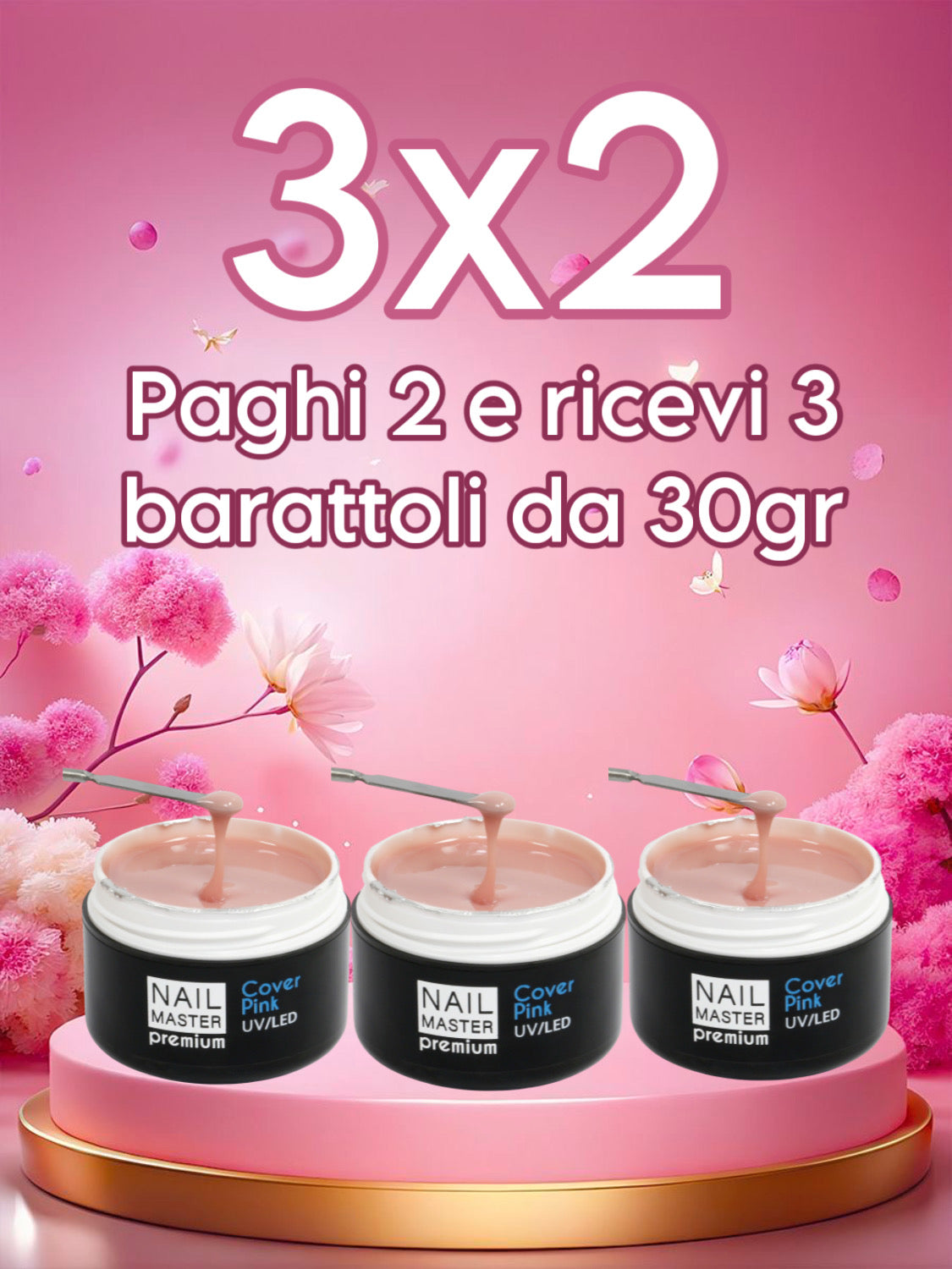 3x2 Cover Pink Gel 30gr - master premium gel cover pink