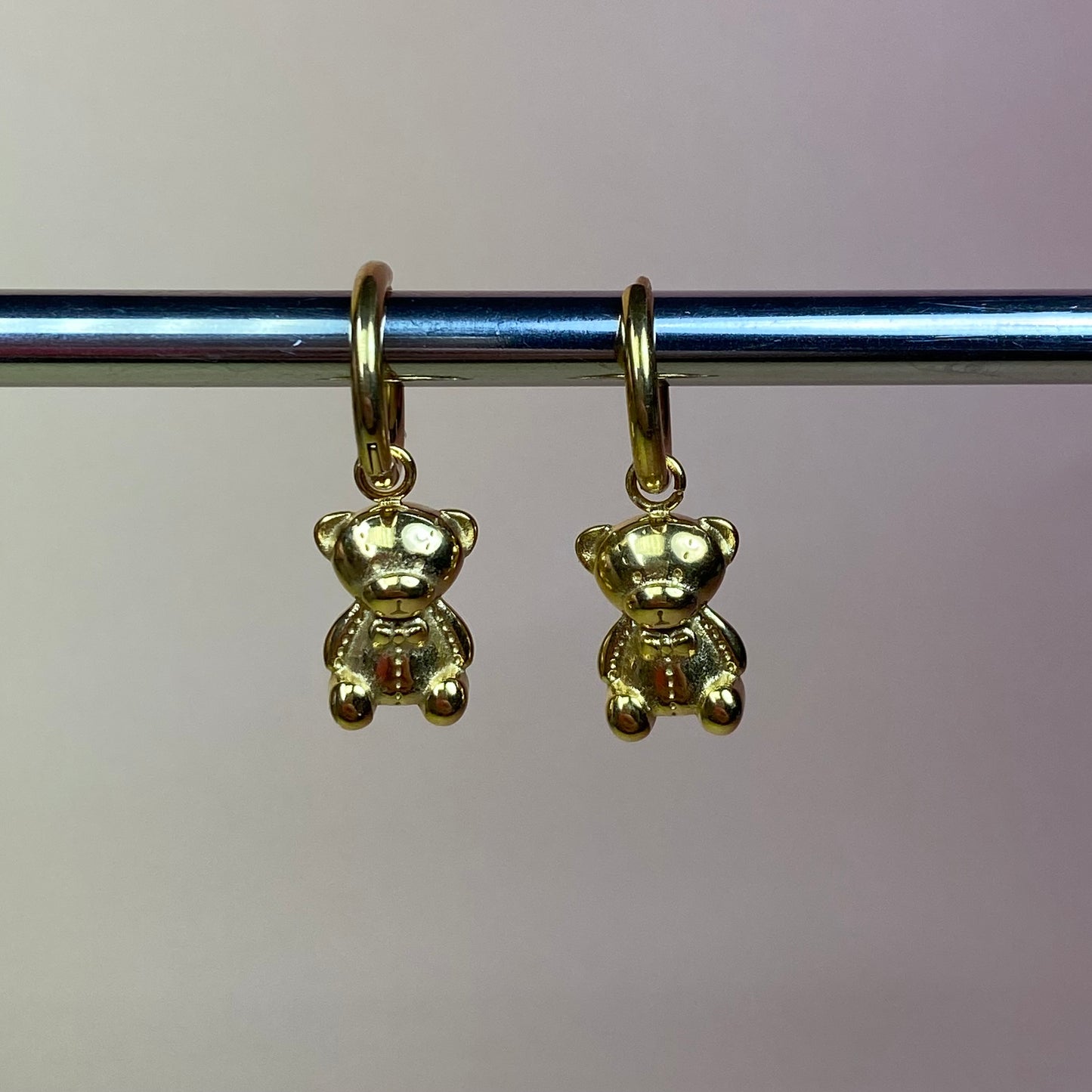 Orecchini orsetto cerchietto gold - acciaio jewels