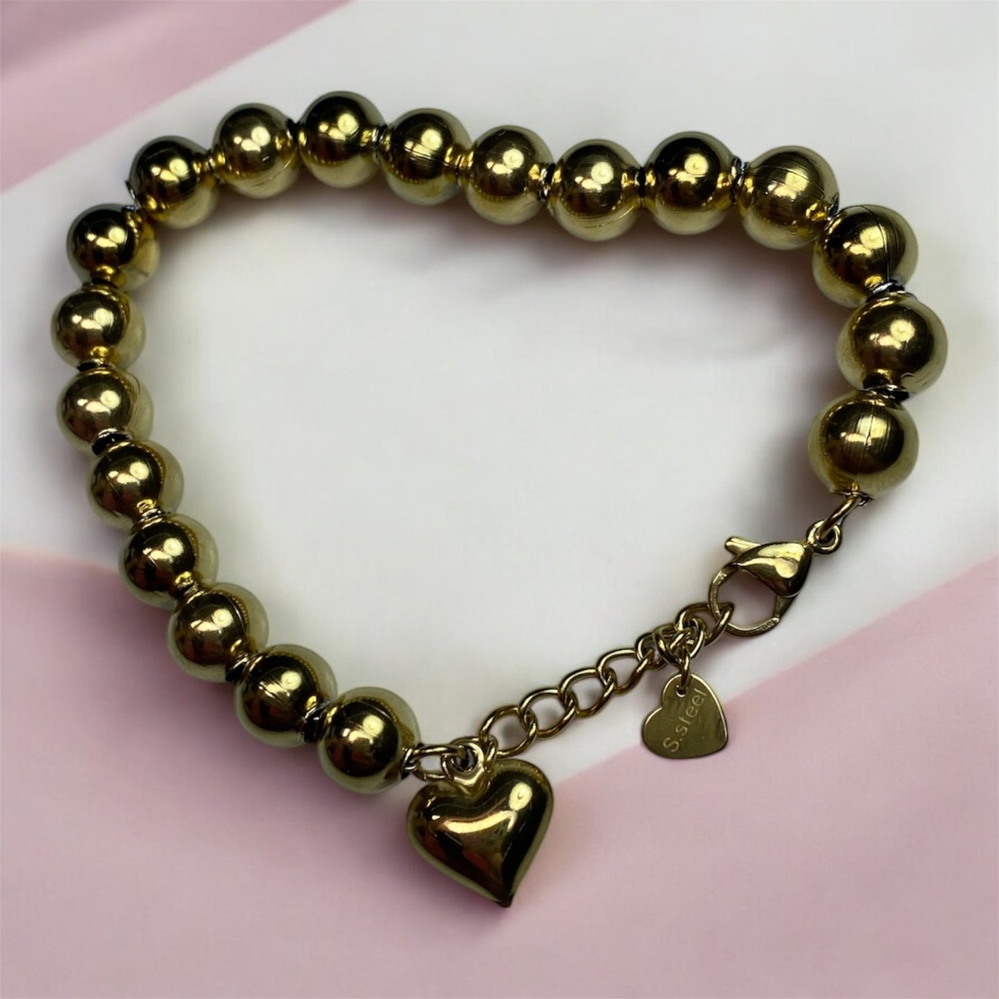 Bracciale bolle 8mm acciaio