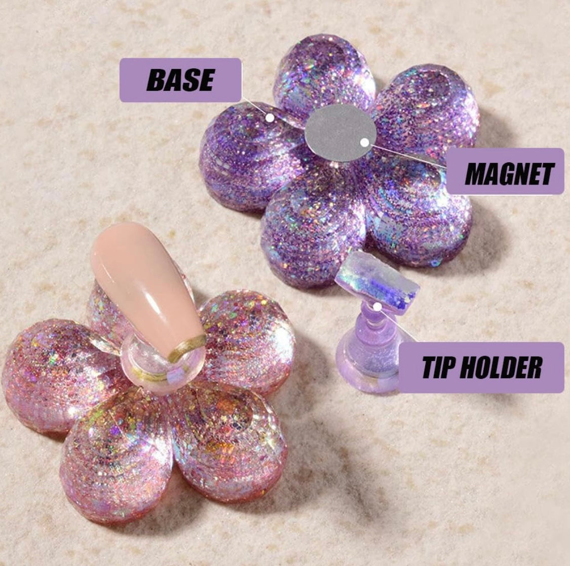 Supporto base per esercizio nailart - base magnetica- nailart