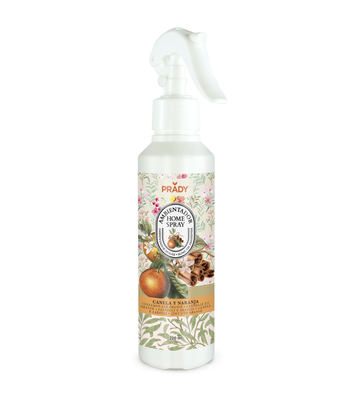 Deodorante per ambienti spray Prady - Arancia e Cannella - Canela y Naranja