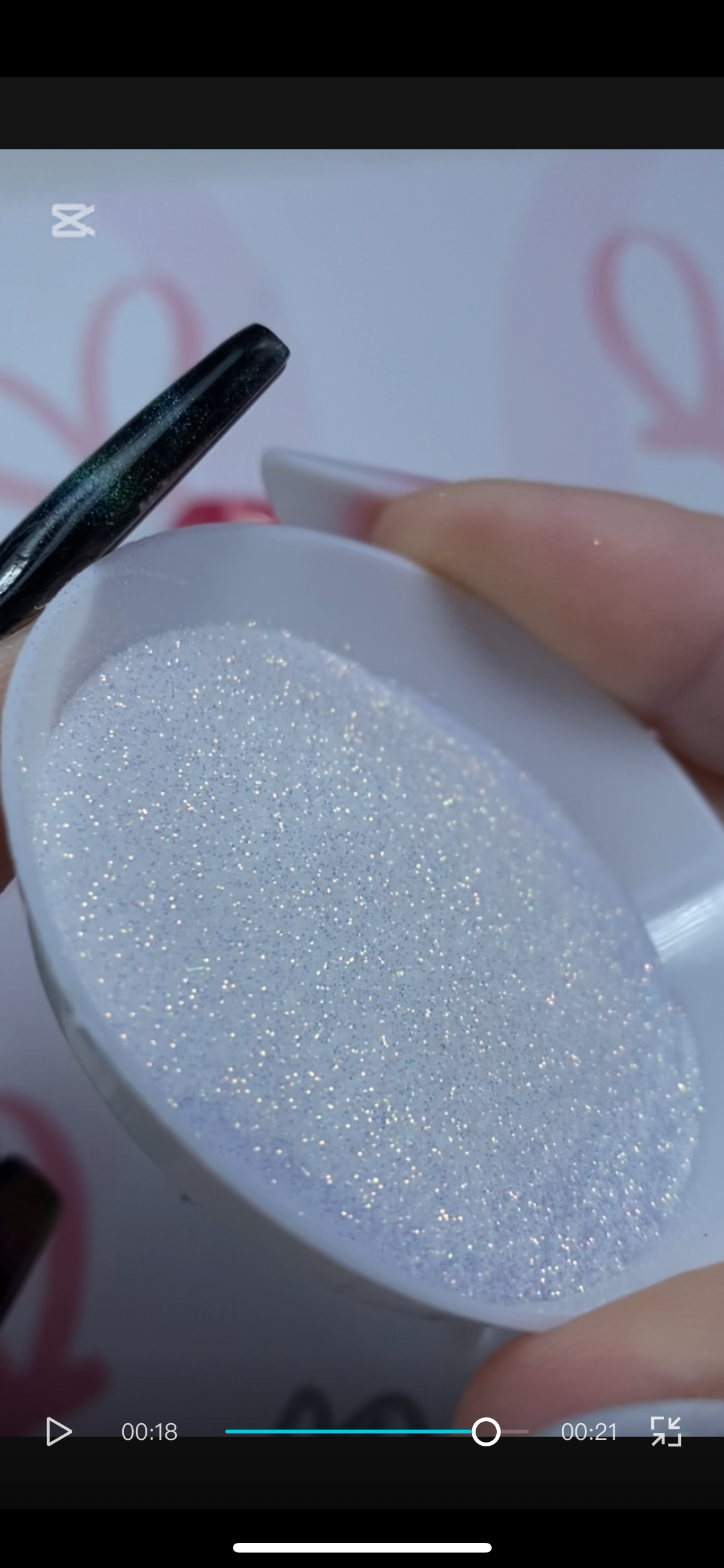 Glitter polvere sottile bianco riflesso dorato 5gr