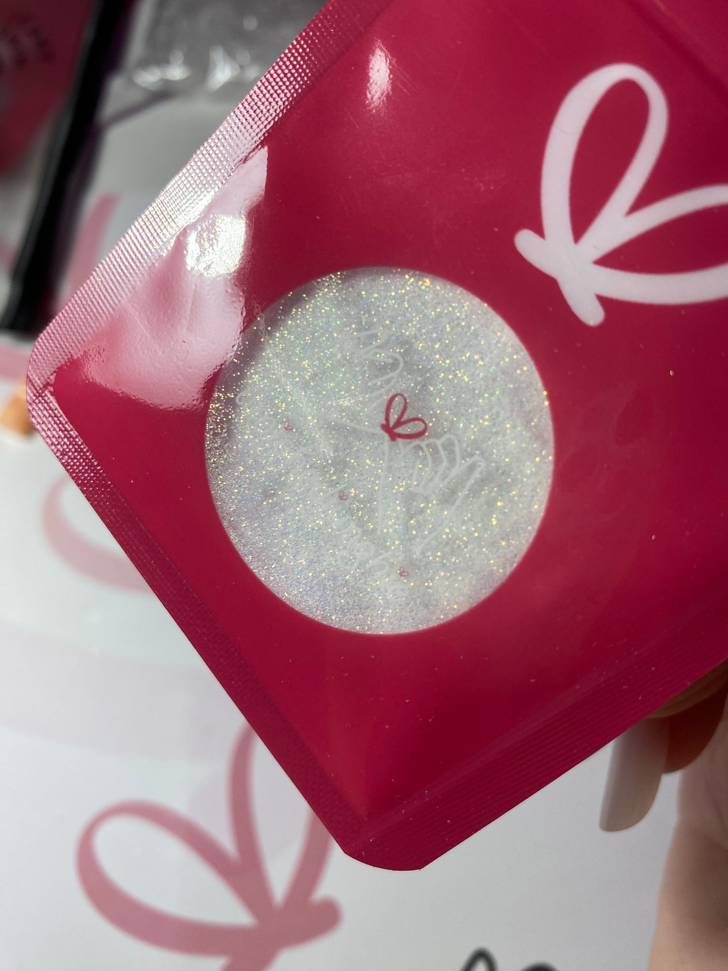 Glitter polvere sottile bianco riflesso dorato 5gr