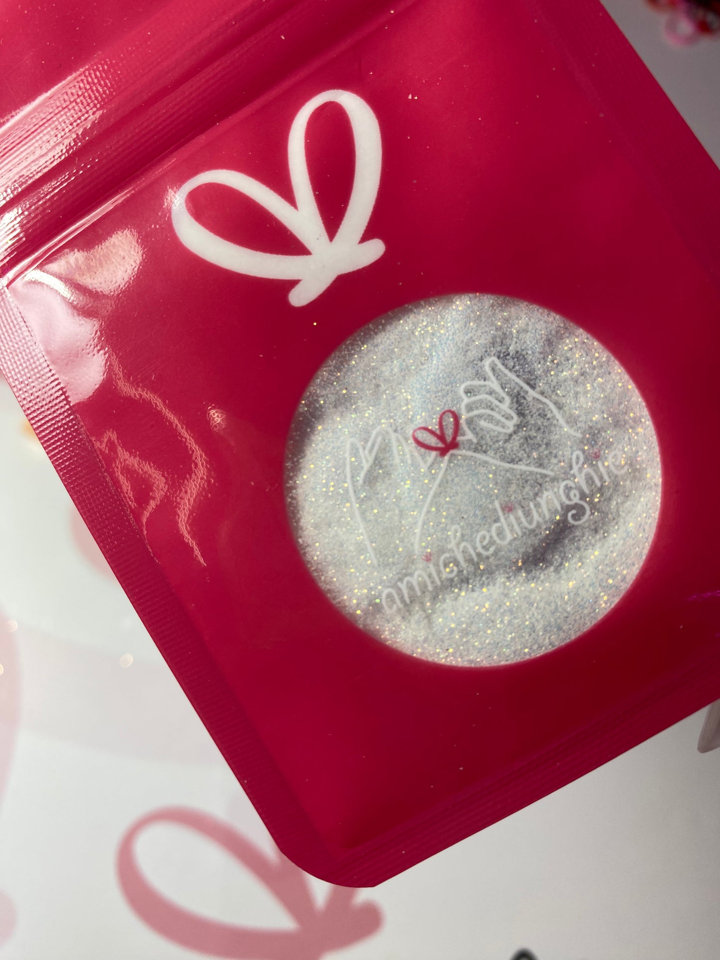 Glitter polvere sottile bianco riflesso dorato 5gr