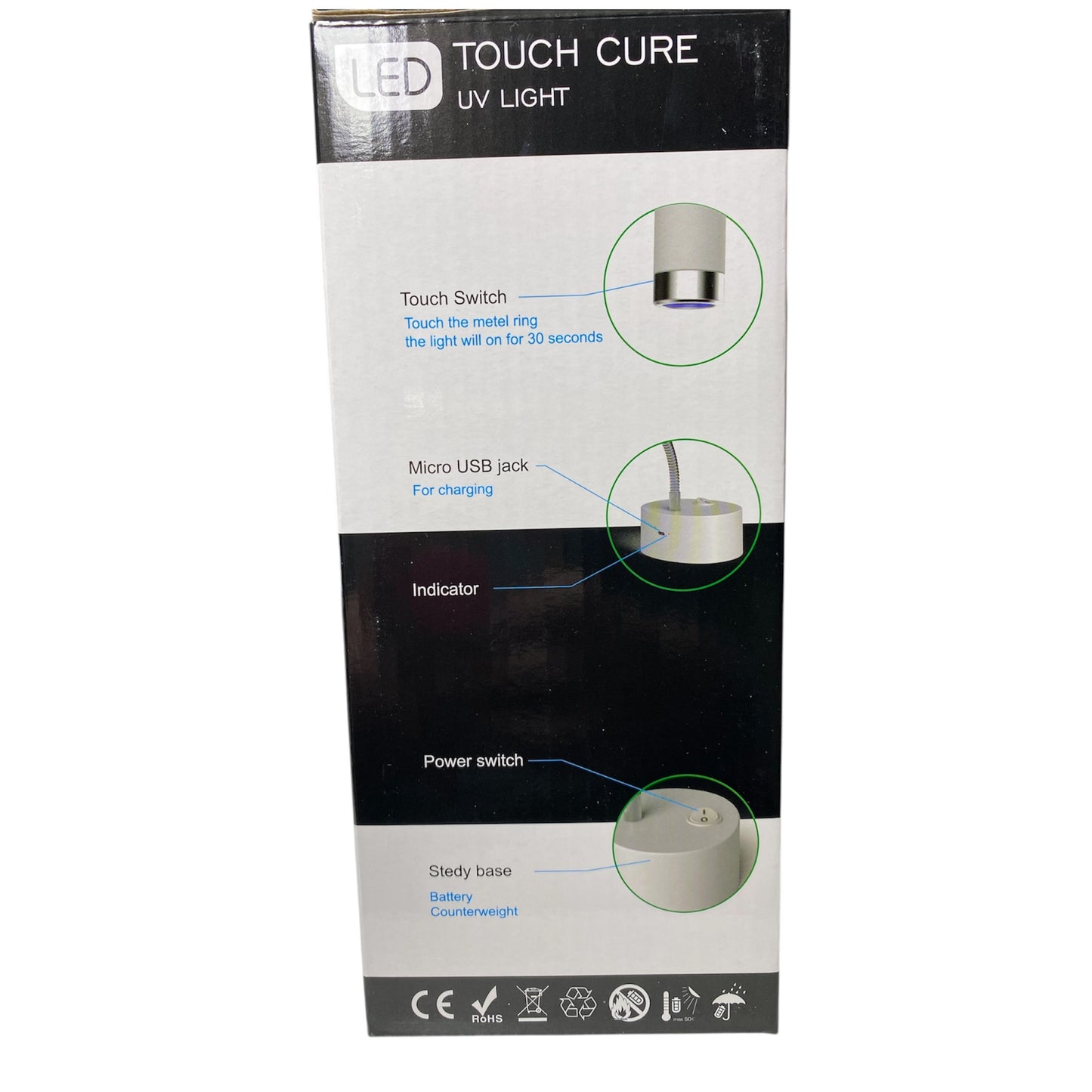 Torcia da tavolo touch led uv - uv light - touch cure uv led