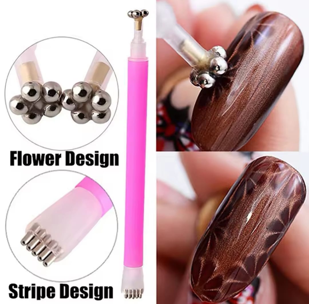 Magnete per effetti con gel CatEye - doppia figura - nailart fiore - nailart strisce