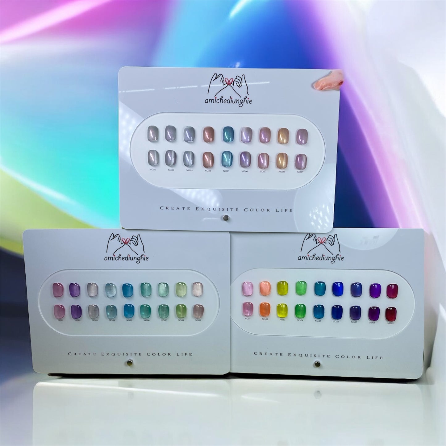 Neon CatEye + Aura CatEye + Aqua CatEye - 3 collection gel polish magnetico