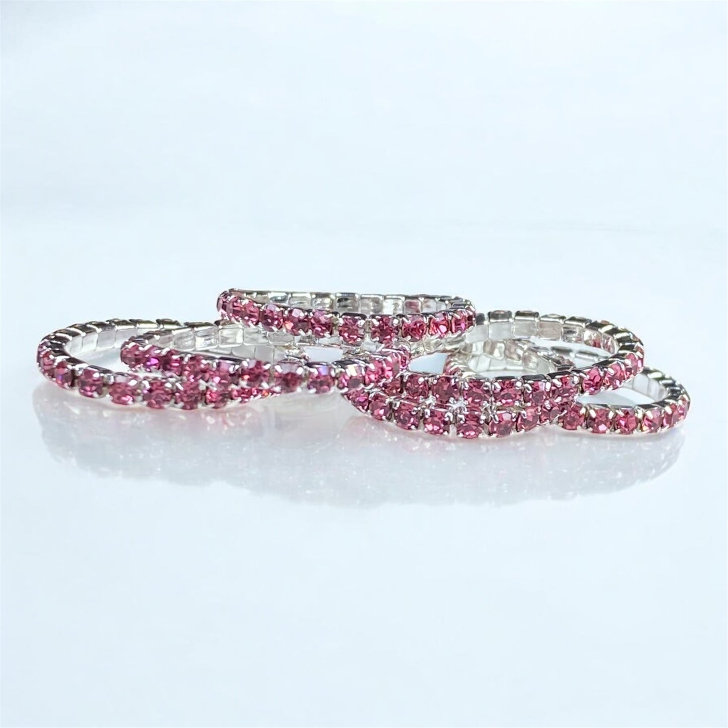 Anello elastico con strass - 6 pezzi - fotografie nails