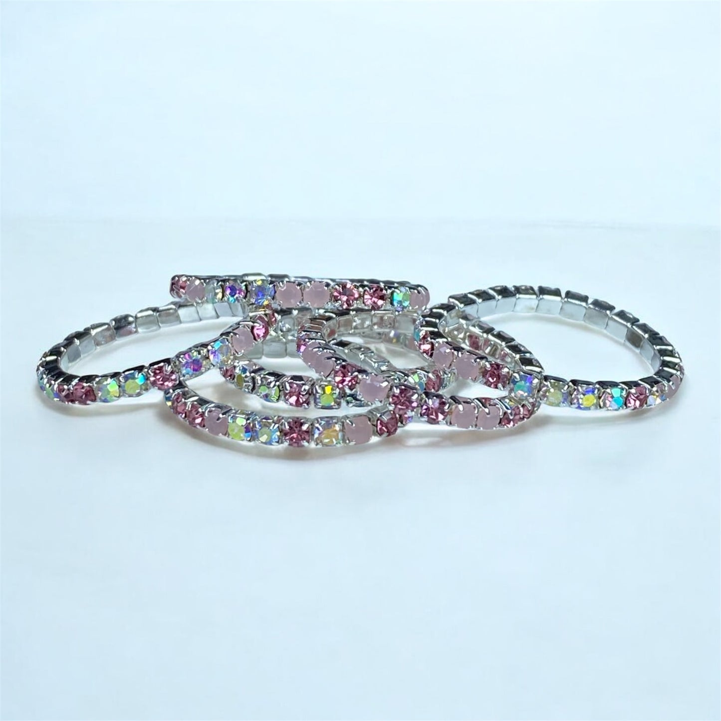 Anello elastico con strass - 6 pezzi - fotografie nails