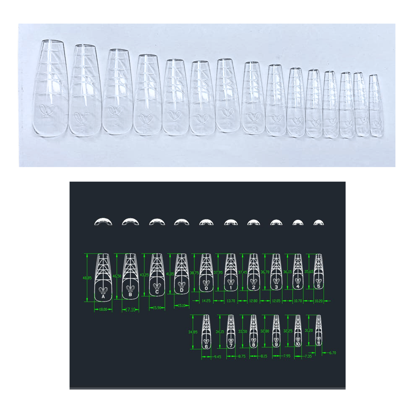Ricarica Total cover gel tip - misure individuali tip in gel