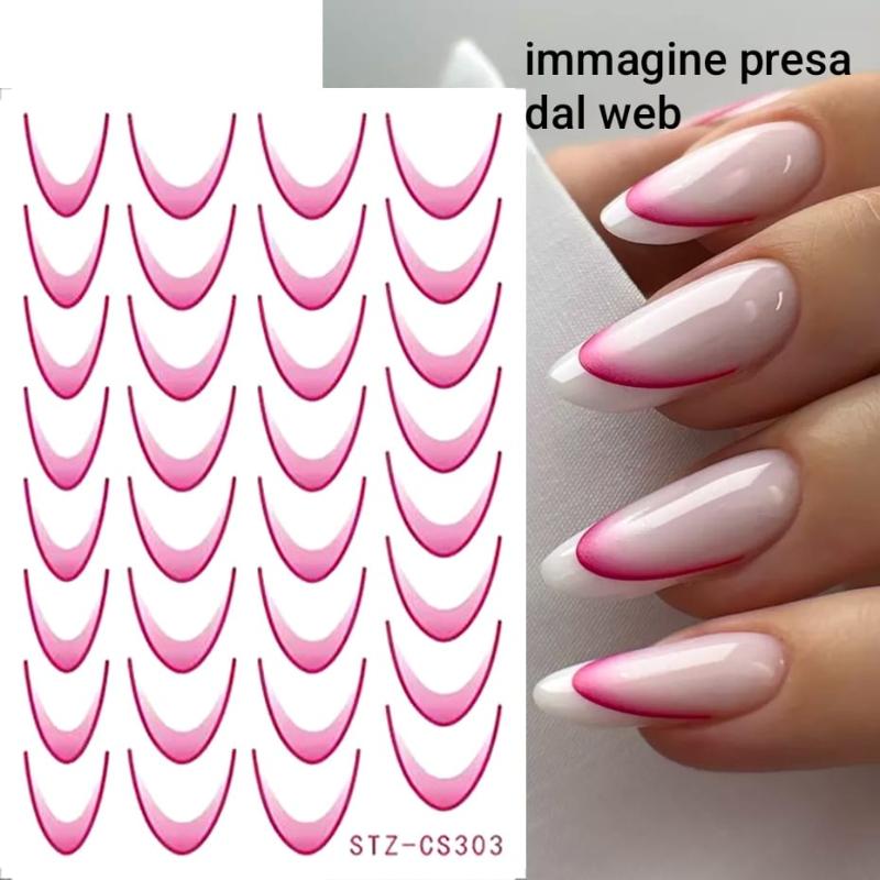 Nailart Adesivo Sticker french sfumato fuchsia 2 conf