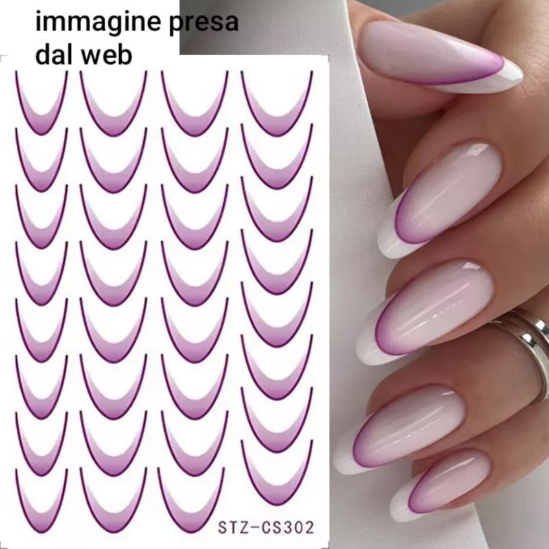 Nailart Adesivo Stickers french sfumato viola 2 conf