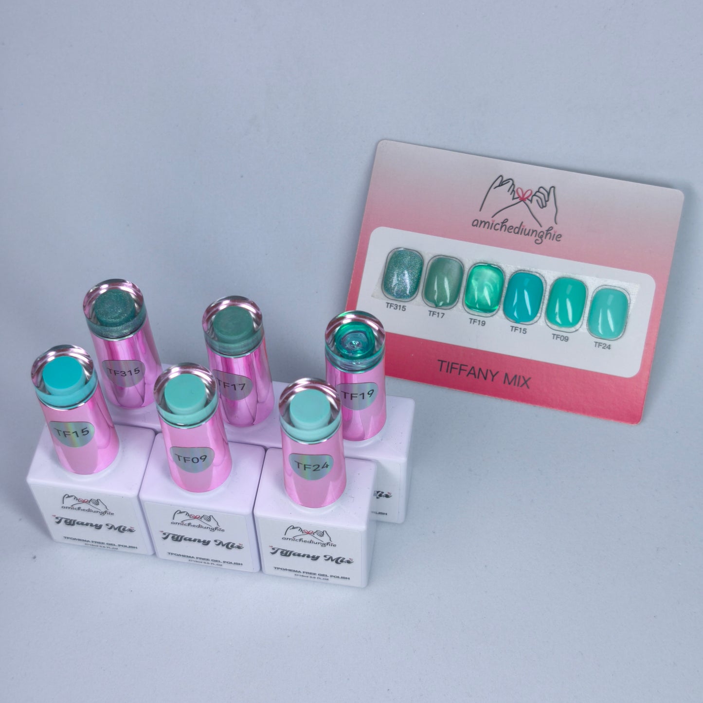 Tiffany Mix collection 6 PZ da 15ml - Cat Eye semipermanente - Glass effect - semipermanente 3 colori