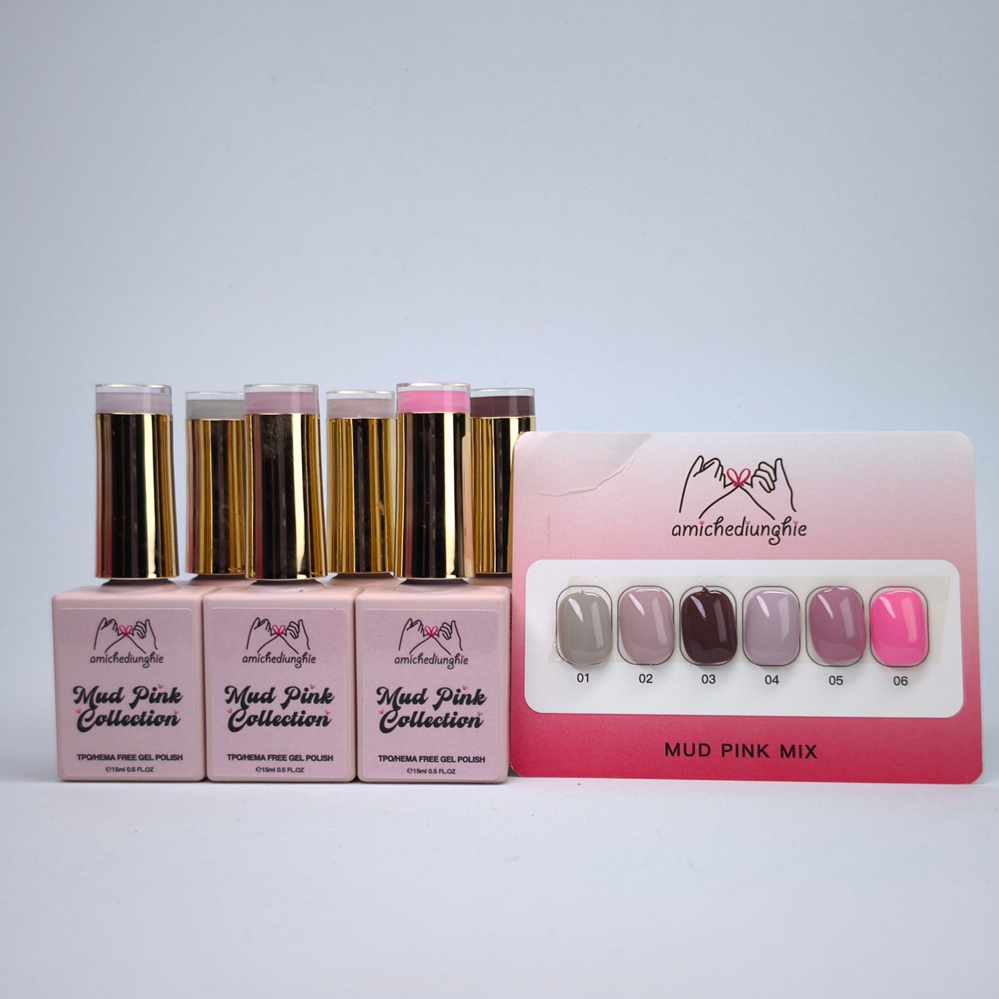 Mud Pink Mix Basic Collection – Gel Semipermanente 6pz. 15 ml.