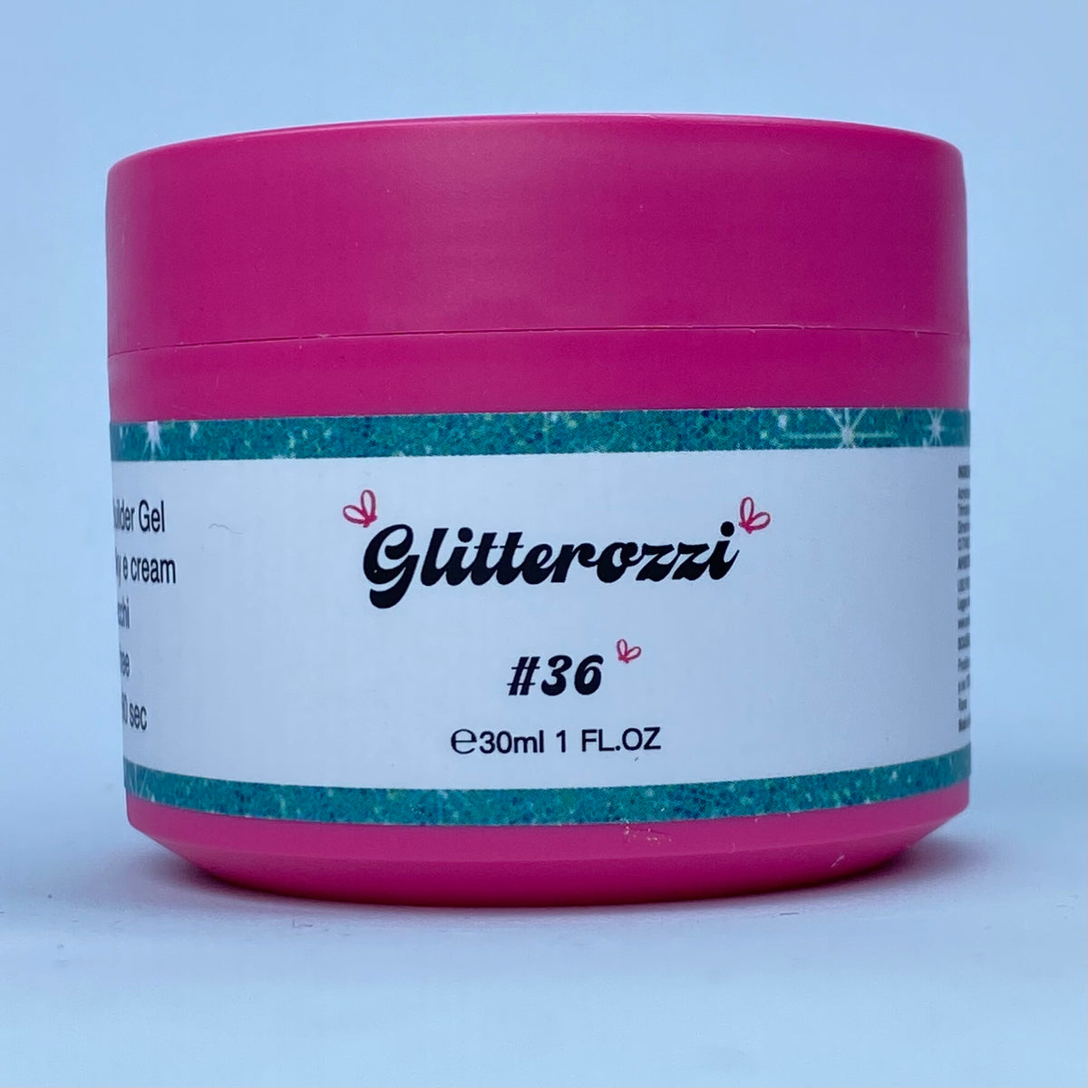 Glitterozzi #36 Builder Gel Fantasy | Gel costruttore autolivellante glitter di diverse dimensioni 30ml