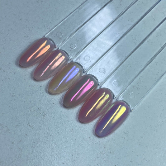 Polvere chrome kit da 6 colori - 0,3gr - nailart kit polvere specchio 6 pz