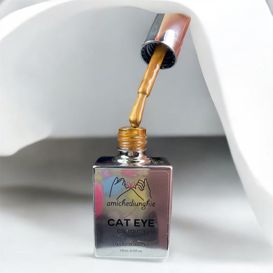 CatEye Gel Magnetico 2 pezzi Oro n12 e Argento n02S 15ml - gel semipermanente magnetico- gel polish