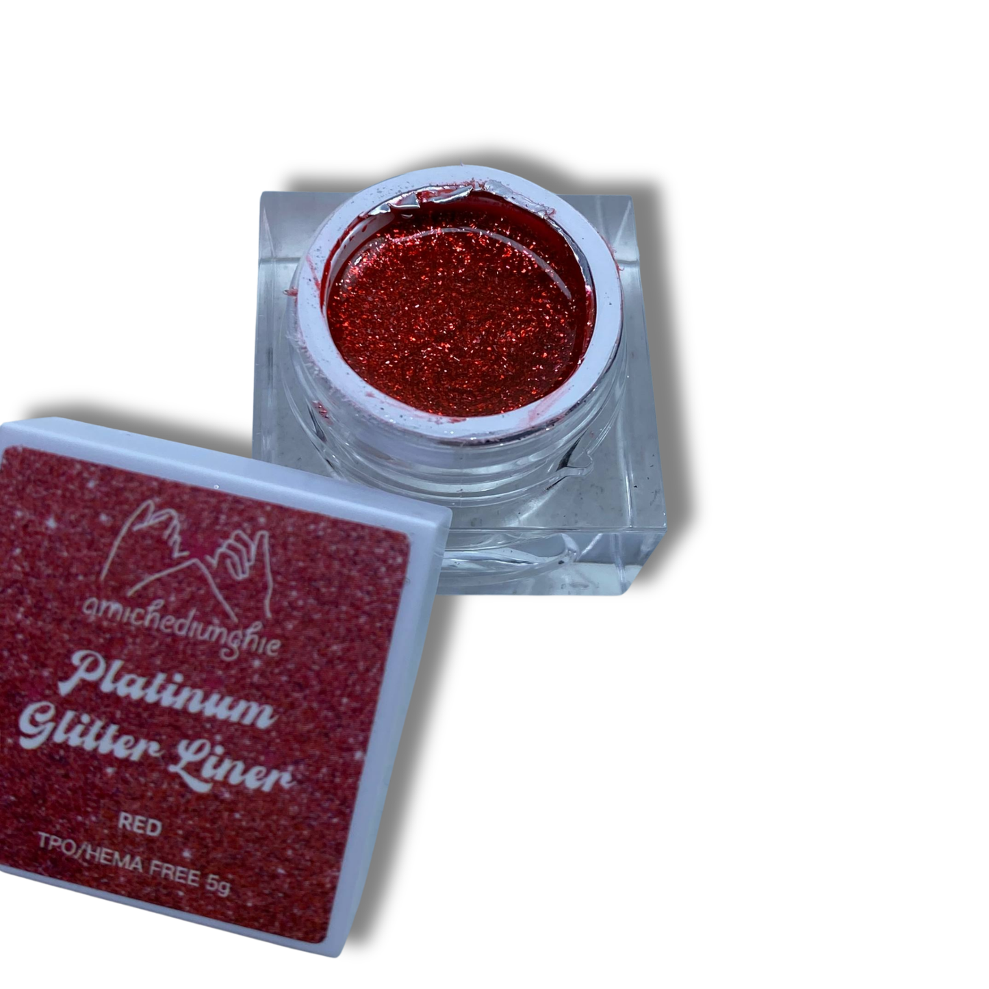 Platinum glitter gel liner Red