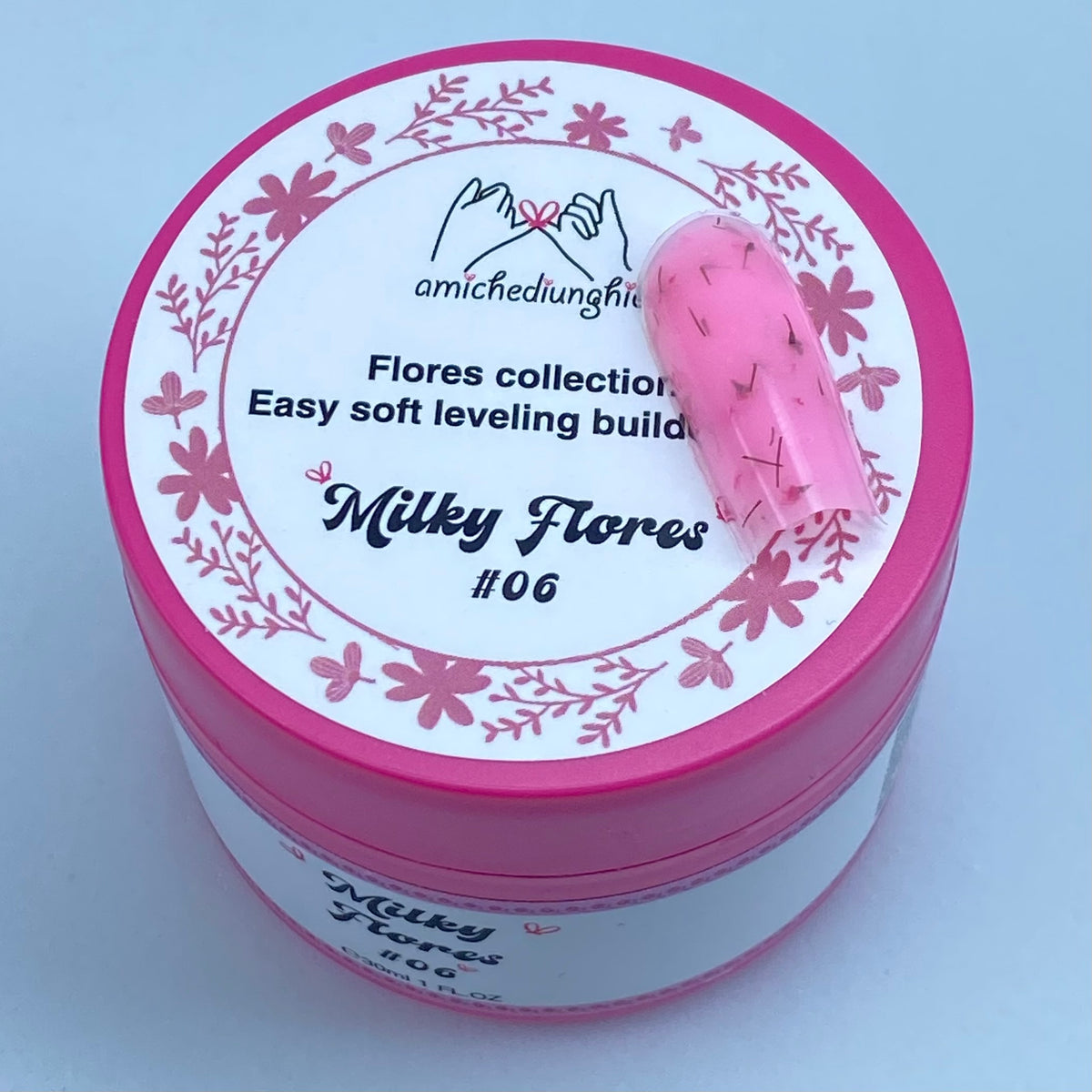 Milky Flores #06 Builder Gel Fantasy | Gel costruttore lattiginoso con fiori secchi 30ml