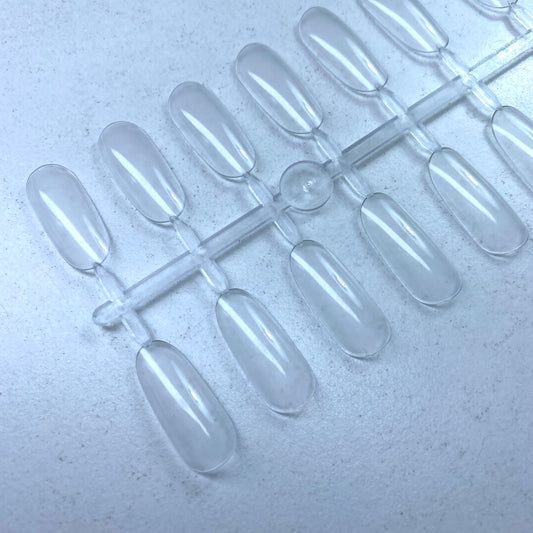 Tip ovale media clear per esercizi Nailart ed esposizione 24pz x 5 file