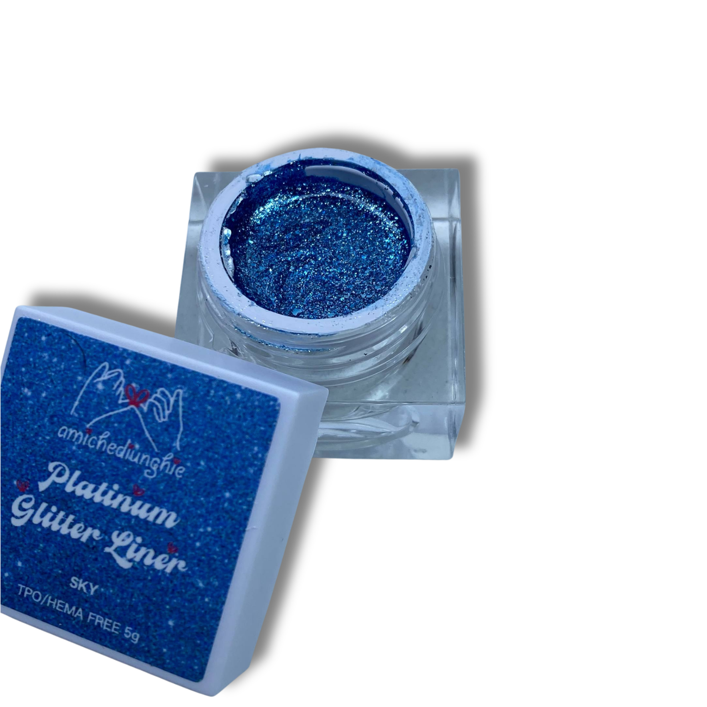 Platinum glitter gel liner Sky