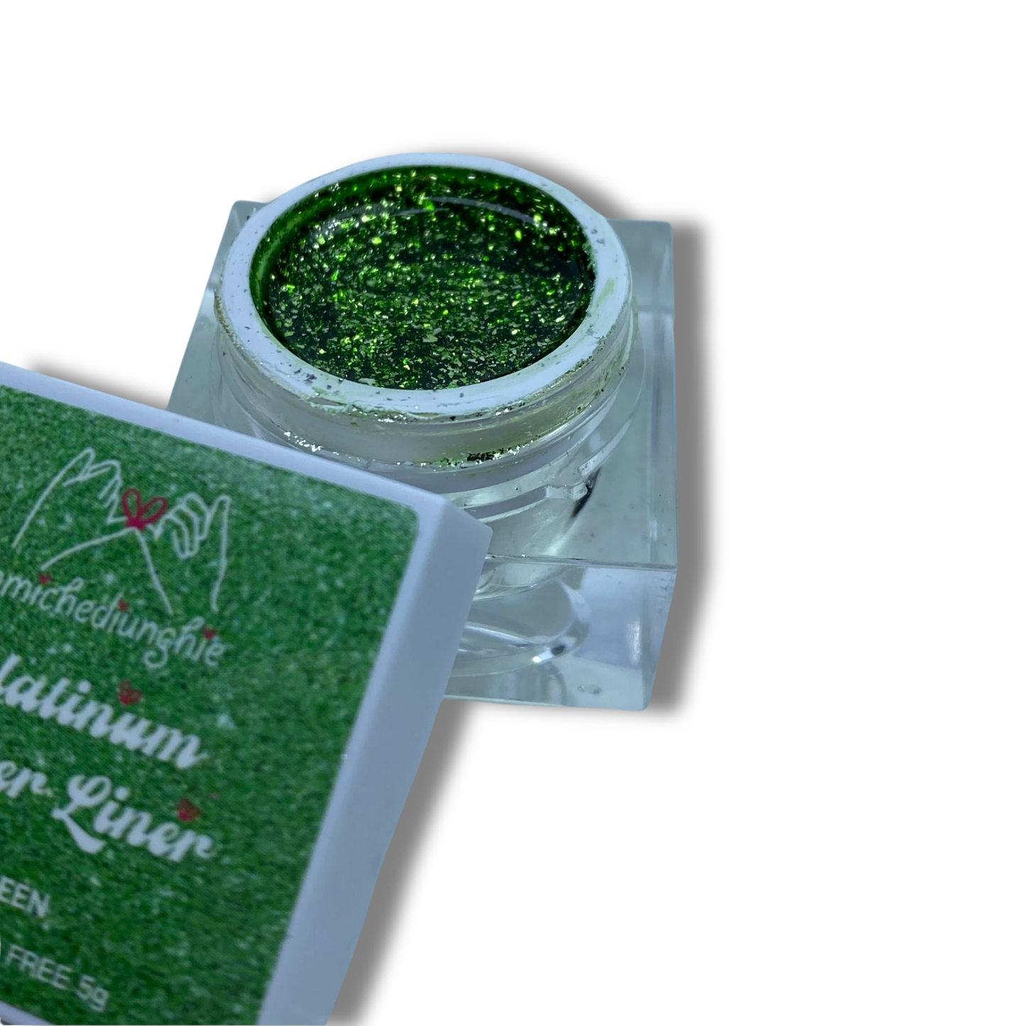 Platinum glitter gel liner Green