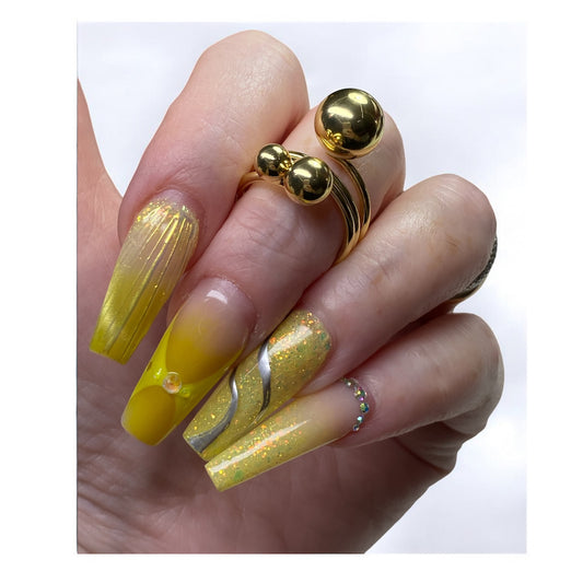 Anello 3 sfere in acciaio- misura 18 - fotografia nails