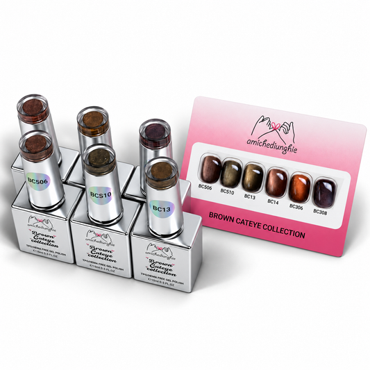 Brown CatEye Collection | 6 Gel Polish Cat Eye Semipermanente | 15 ml