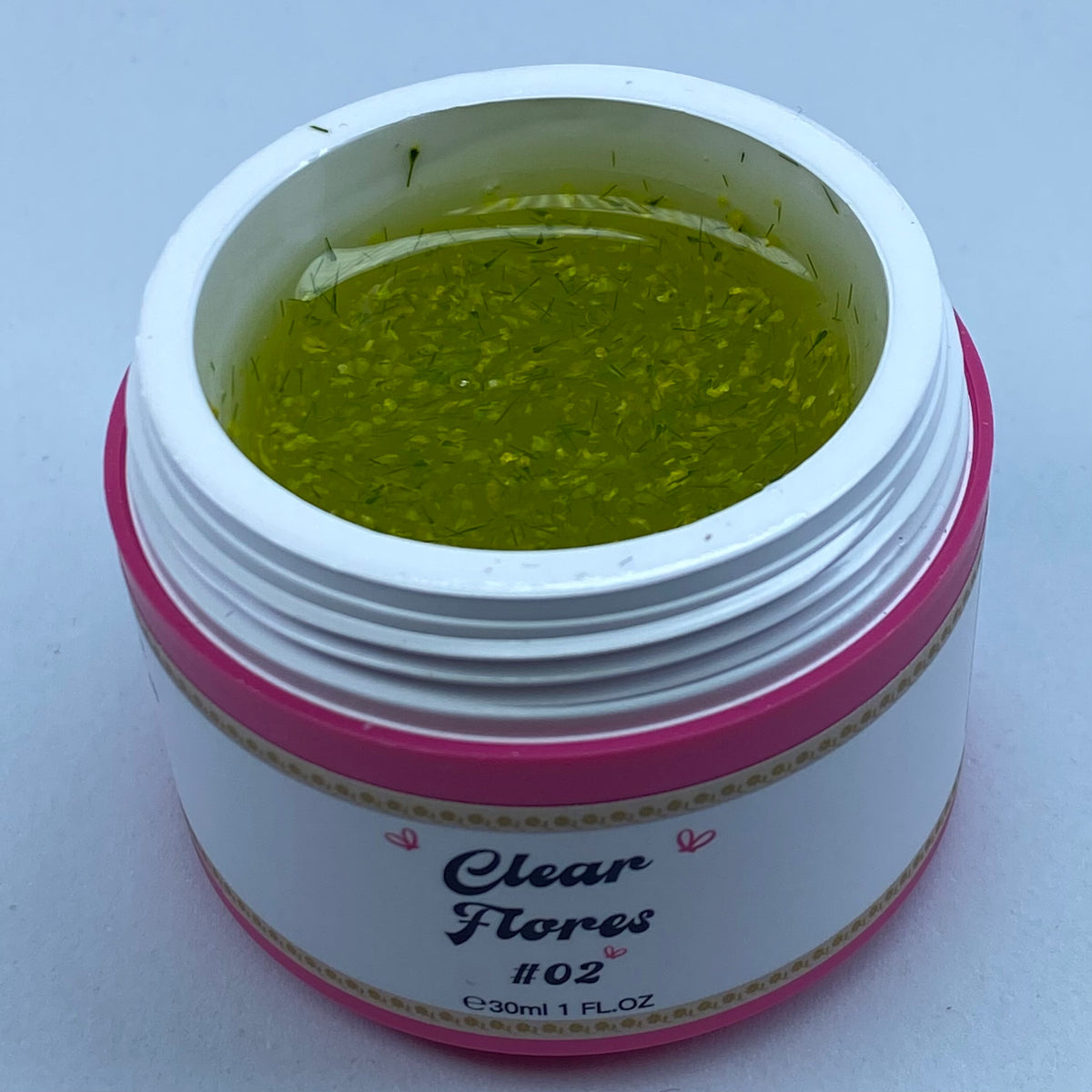 Clear Flores #02 Builder Gel Fantasy | Gel costruttore trasparente con fiori secchi 30ml