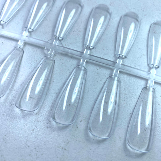 Tip coffin media clear per esercizi Nailart e esposizione 24pz x 5 file