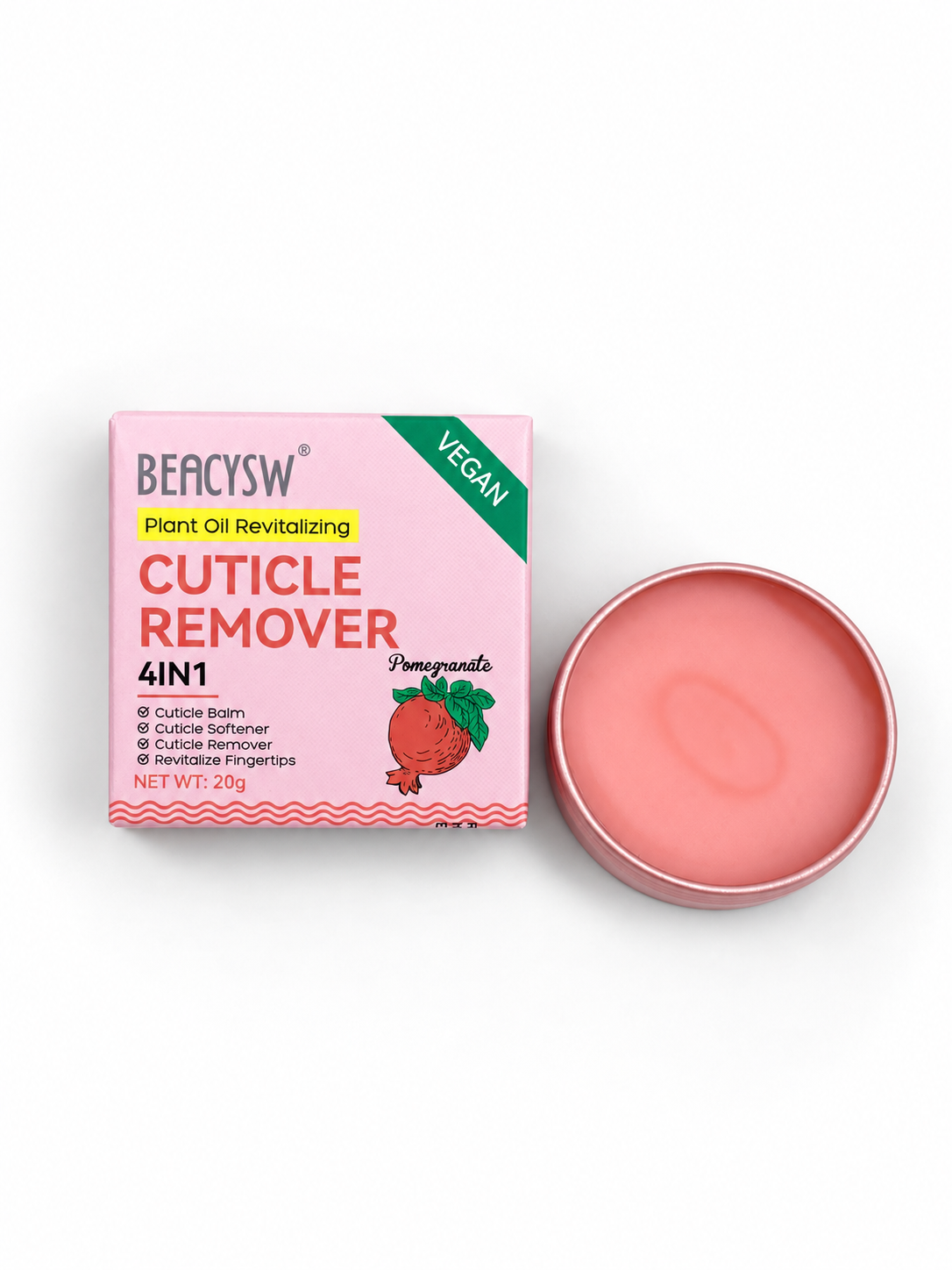 Balsamo Cuticole 4 in 1 Vegan 20 g | Cuticle Remover | Cera levigatura cuticole