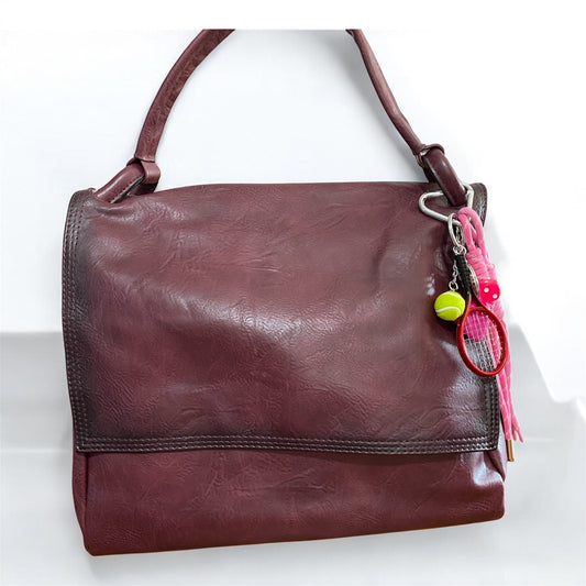 Borsa lembo con manico e tracolla , effetto invecchiato , morbida , capiente , casual