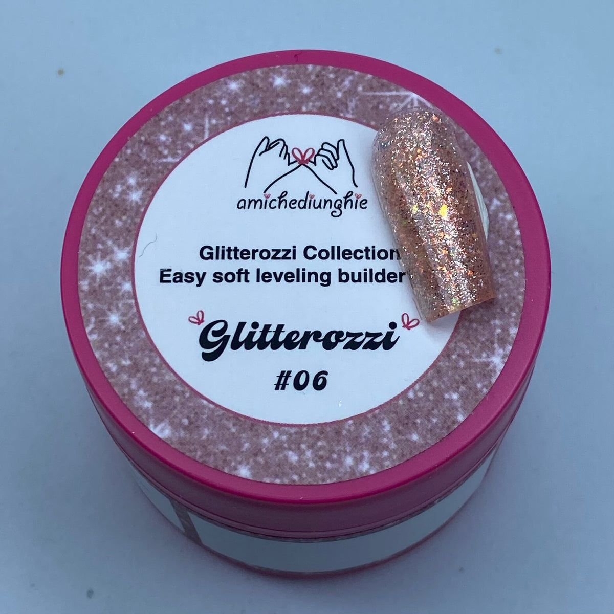 Glitterozzi #06 Builder Gel Fantasy | Gel costruttore autolivellante glitter di diverse dimensioni 30ml