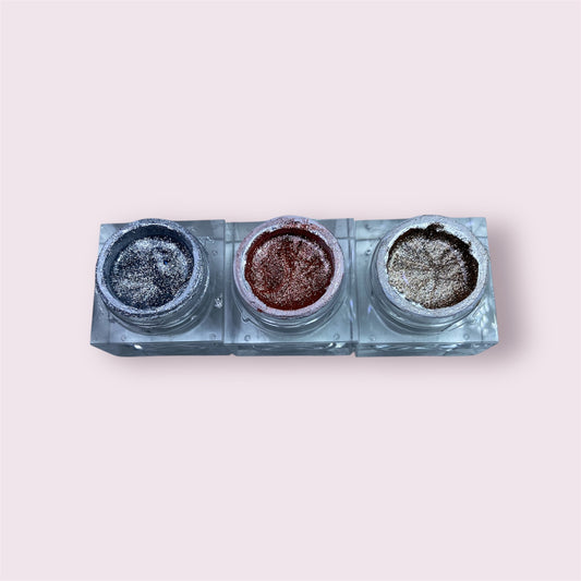 Platinum glitter gel kit 3 colori- gel nailart platinum glitter 5gr