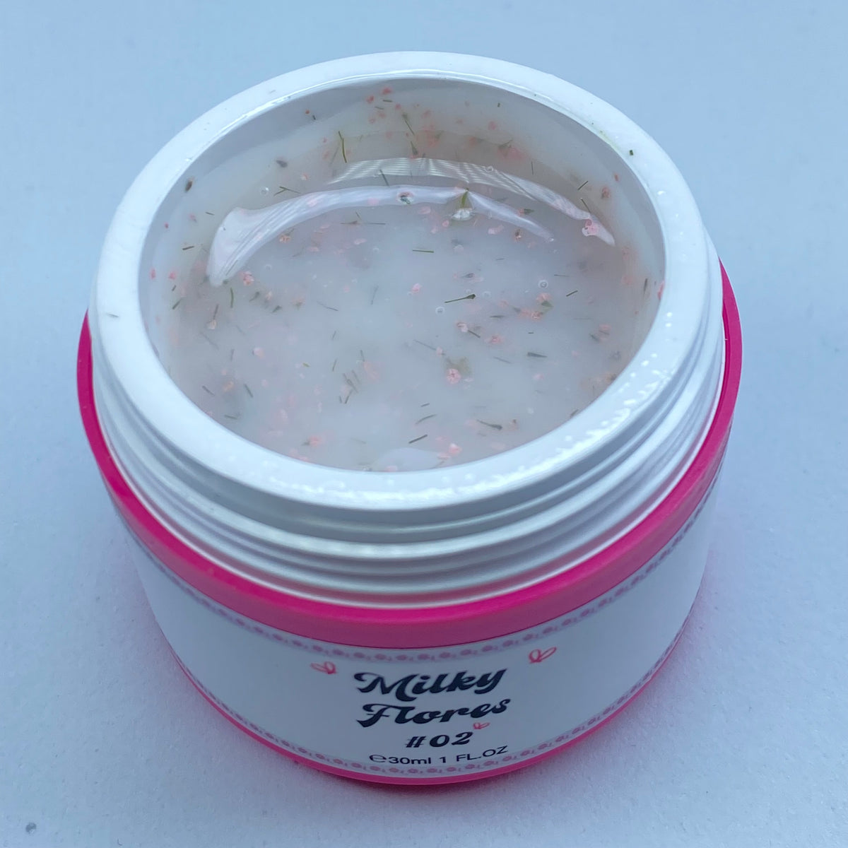 Milky Flores #02 Builder Gel Fantasy | Gel costruttore lattiginoso con fiori secchi 30ml