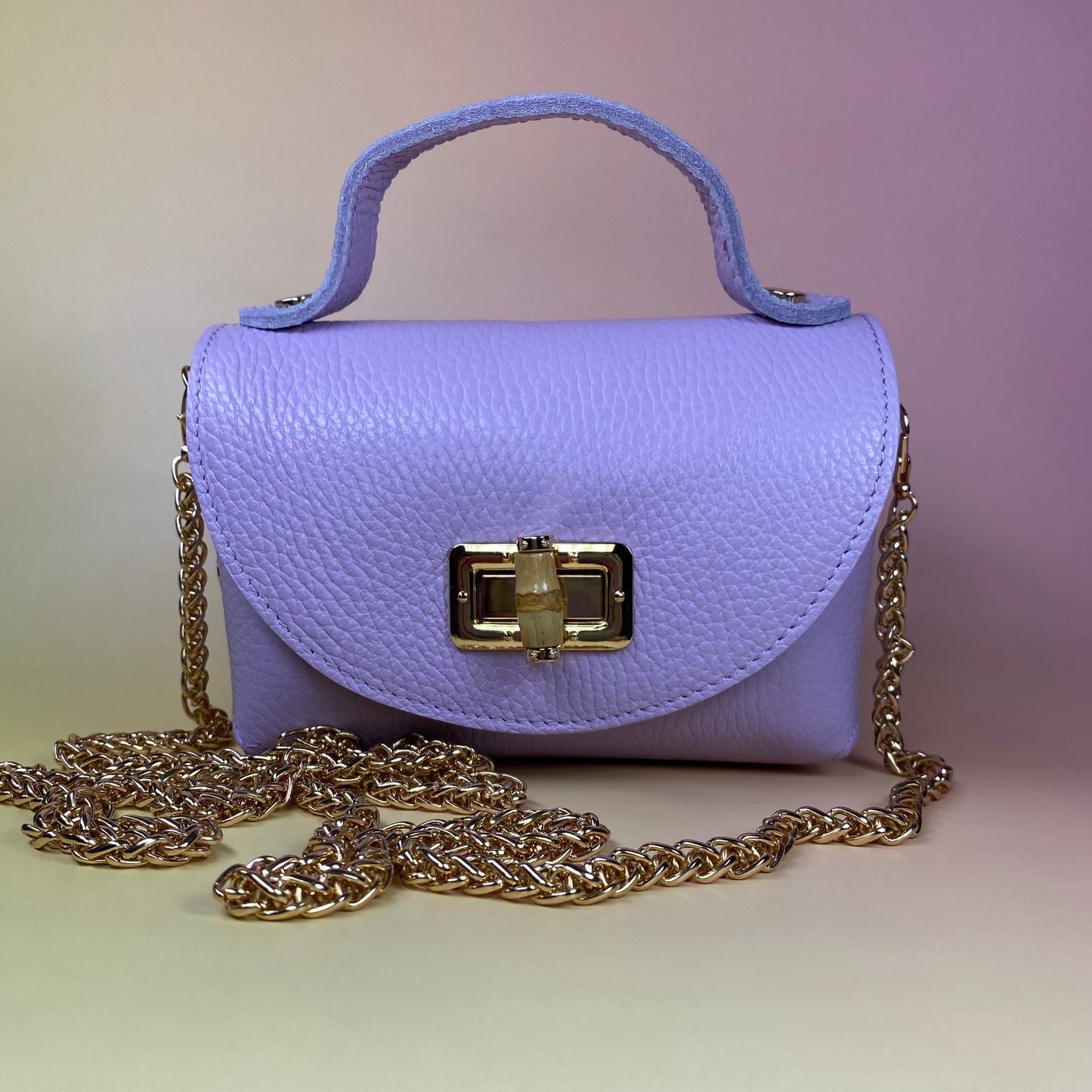 Borsa cestino con manico e tracolla-vera pelle