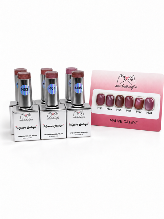 Mauve Cat Eye collection | 6 Gel Polish Cat Eye Semipermanent | 15 ml